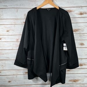 Plus| Lily & Morgan Black Cardigan With High Low Look & Zippers | NWT | Size 2X